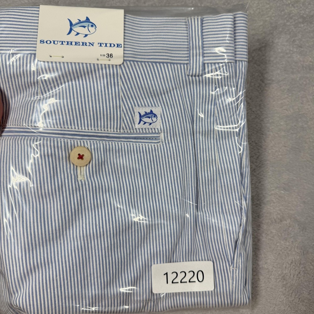 Southern Tide Skipjack Shorts Mens 36 Seersucker Striped Flat Front Preppy - Picture 11 of 11